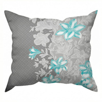 Poszewka z kory 40x40 | 018trk | szara | kwiaty