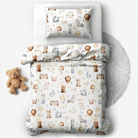 Pościel bawełniana 200x220 + poszewki na poduszkę 2*70x80 | 104zod | kremowa | zodiak