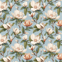 Worek szkolny na buty | 075nie | niebieska | kwiaty jabłoni