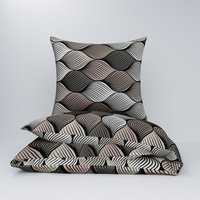 Pościel dla dziecka bawełniana 140x160 + poszewka na poduszkę 50x60 | 163bra | brązowa | fale
