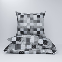 Pościel z kory 160x200 + poszewki na poduszkę 2*70x80 | 107sss | biało szara | patchwork