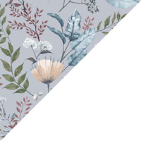 Apaszka bandamka bandana chustka | 175sza | szara | liście i kwiaty