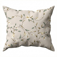 Poszewka bawełniana na jaśka 40x40 | 122beż| beżowa | powoje bluszcz