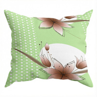 Poszewka z kory 40x40 | 339zielony | zielona | kwiaty lilie