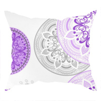 Poszewka bawełniana na jaśka 40x40 | 199wrz | wrzosowa | ornament