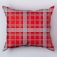 Poszewka flanela 50x60 | 028red | czerwona | krata kratka