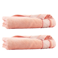 Komplet ręczników z bawełny egipskiej 50x90 70x140 rondo łosoś