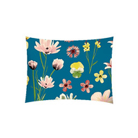 Poszewka bawełniana na jaśka 40x40 | 158indygo | indygo | kwiaty