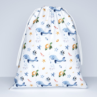 Worek na pościel do przedszkola żłobka | 235zlw | biało niebieska | ocean