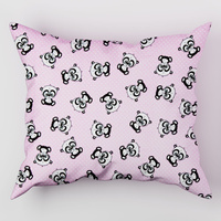 Poszewka bawełniana na poduszkę 40x80 | 198Dro | różowa | misie panda