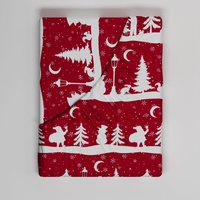 Prześcieradło z gumką do łóżeczka 80x190 bawełniane | 164red | czerwone | świąteczna