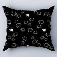 Poszewka bawełniana na poduszkę 50x50 | 055cza | czarna | baranki