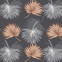 Prześcieradło z gumką do łóżeczka 90x160 bawełniane | 373cza | czarne | liście palm