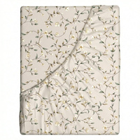 Prześcieradło z gumką do łóżeczka 70x160 bawełniane | 122beż | beżowe | powoje bluszcz