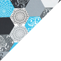 Apaszka bandamka bandana chustka | 208blu | szaro niebieska | geometria