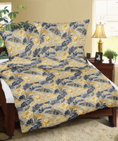 Pościel bawełniana 180x200 + poszewki na poduszkę 2*70x80 | D349szara | szara | liście monstery