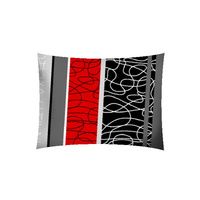 Szaro czerwona Poszewka flanela 40x40 - 127red