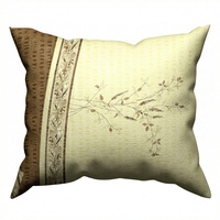 Poszewka z kory 40x40 | 022braz | brązowa | kwiaty