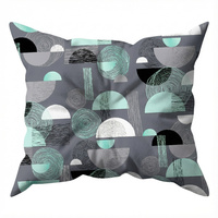 Poszewka z kory 40x40 | 049mięta | szaro miętowa | geometryczny