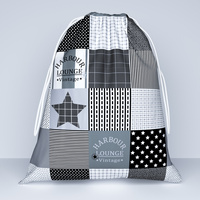 Worek szkolny na buty | 190sza | szary | patchwork