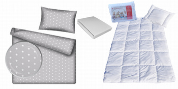 Komplet 100x160 + 50x60 + prześcieradło jersey 80x160 401szar