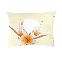 Poszewka z kory 40x40 | 339pom | kremowa | kwiaty lilie
