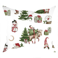 Poszewka bawełniana na jaśka 40x40 | 551bia | biała | świąteczna