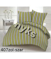 Szaro żółta Poszewka bawełniana na jaśka 40x40 - 407zol-szar