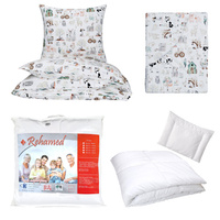 Zestaw pościeli 100x160 + 40x60 + prześcieradło we wzorze 80x160 081zwi