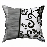 Poszewka z kory 40x40 | 412szary | szara | kwiaty