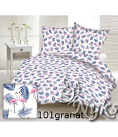 Pościel dla dziecka bawełniana 120x160 + poszewka na poduszkę 50x60 | 101granat | biało granatowa | flamingi