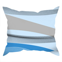 Poszewka bawełniana na jaśka 40x40 | 105s-n | szaro niebieska | pasy