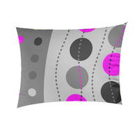 Poszewka flanela 40x40 | 083róż | szaro różowa | wzór geometryczny koła