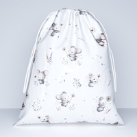 Worek szkolny na buty | 246pol | biała | myszki zwierzątka