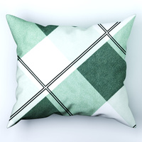 Poszewka bawełniana na jaśka 40x40 | 309zie | zielona | wzór geometryczny