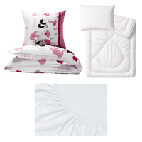 Zestaw pościeli  100x160 + 50x60 + prześcieradło jersey 80x160 | 436róż | różowa | baletnice