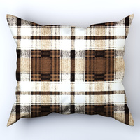 Poszewka flanela 50x60 | 252brąz | brązowa | krata