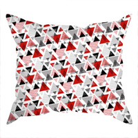 Poszewka bawełniana na jaśka 40x40 | 381cze | szaro czerwona | wzór geometryczny