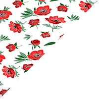 Apaszka bandamka bandana chustka | 126red | biało czerwona | kwiaty