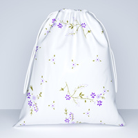 Worek szkolny na buty | 209wrz | biało wrzosowa | kwiaty