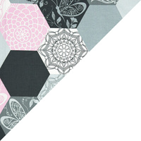Apaszka bandamka bandana chustka | 208roz | szaro różowa | geometria