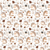 Worek na pościel do przedszkola żłobka | 020Nje | biało brązowa | jeże zwierzątka