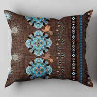 Poszewka bawełniana na poduszkę 50x50 | 242braz | brązowa | boho etniczna