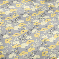 Prześcieradło z gumką do łóżeczka 90x160 bawełniane | 219zol | szaro żółte | kwiaty