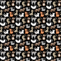 Worek szkolny na buty | 432rud | czarno brązowa | koty