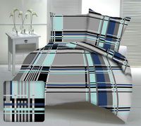 Pościel z kory 160x200 + 70x80 + 40x40 | 035smg | szaro miętowa | geometryczny