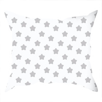 Poszewka bawełniana na jaśka 40x40 | 095b-s | biało szara | gwiazdki  pierniki