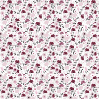 Worek szkolny na buty | 415bor | biało bordowa | kwiaty bratki