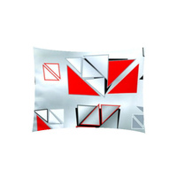 Szaro czerwona Poszewka flanela 40x40 - 110red