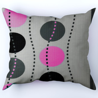 Poszewka z kory 70x80 | 083róż | szaro różowa | geometryczny